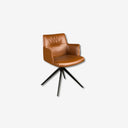 Cognac brown leatherette swivel chair