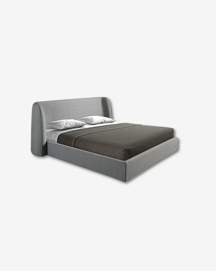 Dark gray fabric bed