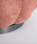 Swivel armchair upholstered in bouclé cotton