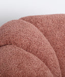 Swivel armchair upholstered in bouclé cotton