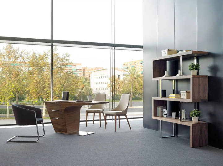 Escritorio nogal y base acero cromado - Escritorio - El Workshop - 150x60x76cm