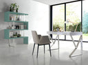 escritorio madera blanco y acero cromado, vista 5
