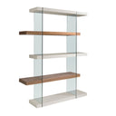 Regale aus Walnussholz und Glas
