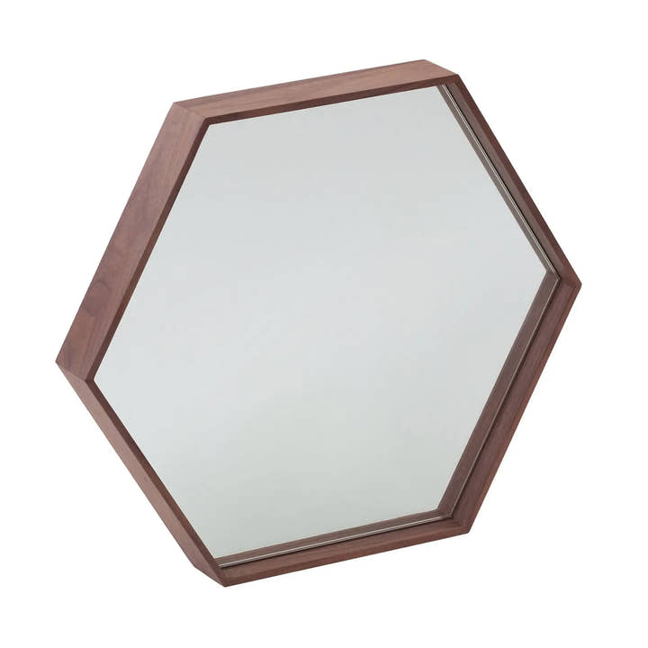 Espejo pared hexagonal nogal - Espejo - El Workshop - 