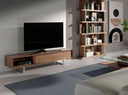 Mueble TV nogal y acero cromado