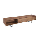 Mueble TV nogal y acero cromado