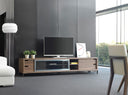 mueble tv nogal y acero cromado, vista 3