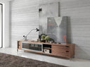 mueble tv nogal y acero cromado, vista 2