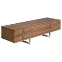 Mueble TV nogal y acero cromado