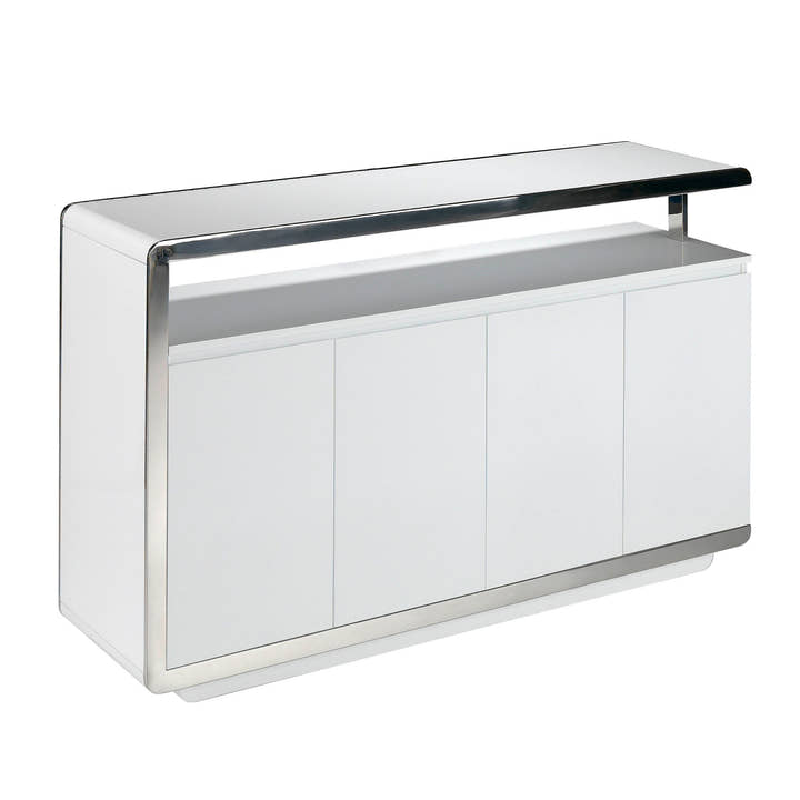 Aparador madera blanco y base acero cromado - Aparador - El Workshop - Blanco