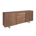 Walnut and chrome steel sideboard