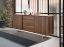 Walnut and chrome steel sideboard