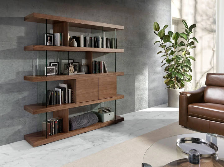 Estantería nogal y cristal - Estantería - El Workshop - Tamaño