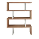 Walnut and steel shelving