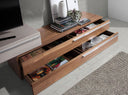 mueble tv madera beige, nogal y acero cromado, vista 2
