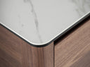 mueble tv nogal con tapa de cristal imitación mármol, vista 6
