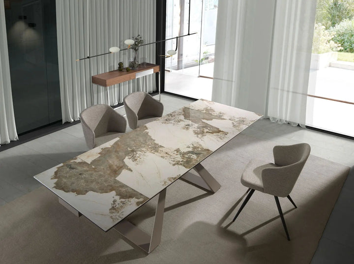 Consola rectangular nogal y acero cromado