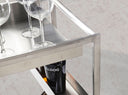 carrito minibar acero y nogal
