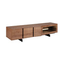 Mueble TV nogal y acero negro con iluminación interior