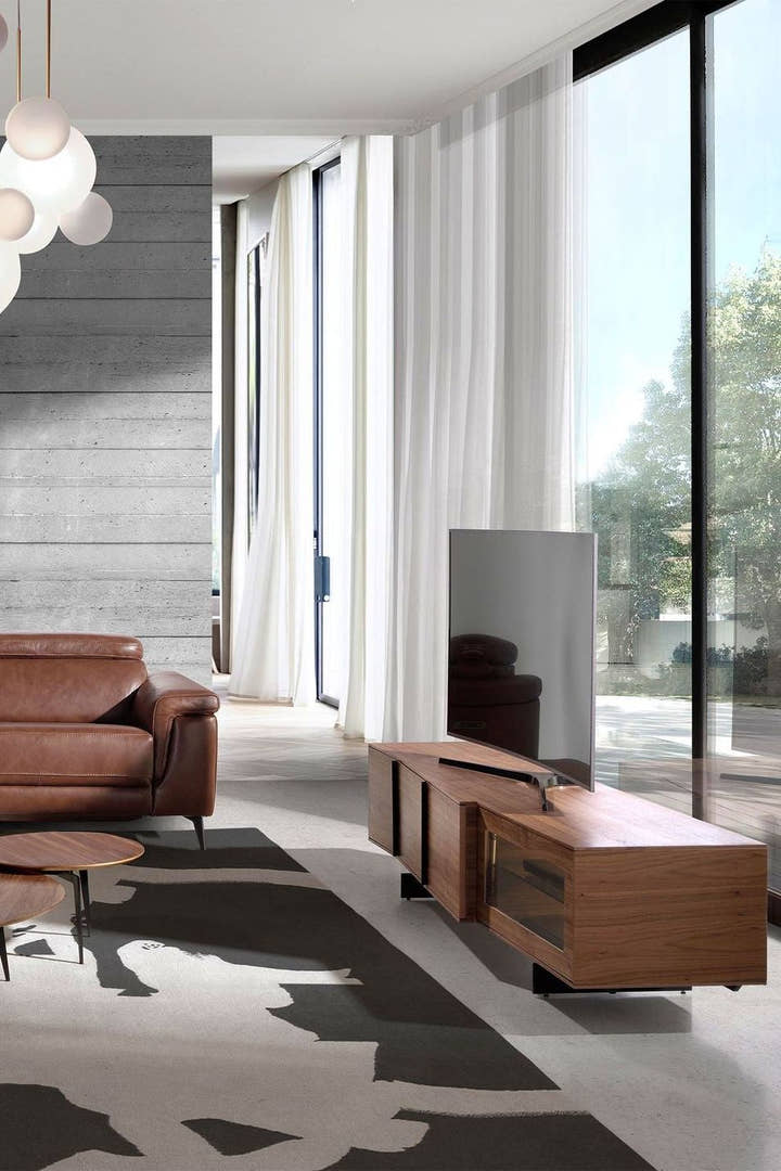 Mueble TV nogal y acero negro con iluminación interior - Mueble TV - El Workshop - nogal - natural