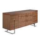 Walnut and chrome steel sideboard