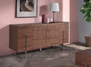 Walnut and chrome steel sideboard