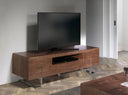 Mueble TV nogal y acero cromado