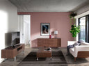 Mueble TV nogal y acero cromado