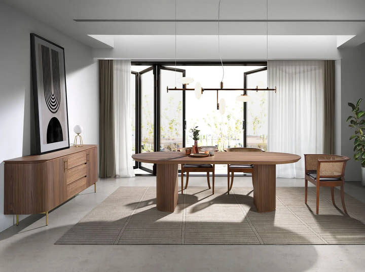 Aparador nogal y acero pulido dorado - Aparador - El Workshop - 