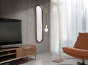 Oval walnut wall mirror