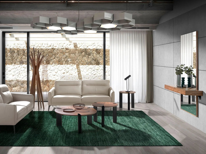 Rectangular walnut hall mirror