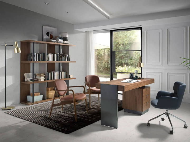 Escritorio nogal y acero pulido oscurecido - Escritorio - El Workshop - 