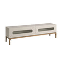 Mueble TV madera gris y nogal con iluminación interior