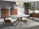 High walnut and mink steel metal sideboard