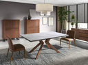 High walnut and mink steel metal sideboard