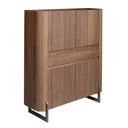 High walnut and mink steel metal sideboard
