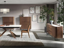 Sideboard aus Walnussholz, Platte aus Nerzmetall, Stahl und Porzellanmarmor
