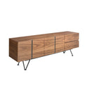 Mueble TV nogal y acero negro