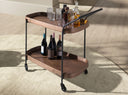 Carrito minibar nogal y acero negro - Baúl piel - El Workshop-89 x 56 x 89 Cm