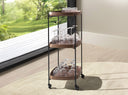 Carrito minibar nogal y acero negro - Baúl piel - El Workshop-50 x 50 x 124 Cm