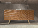 Aparador nogal claro y acero pulido dorado - Aparador - El Workshop-180 x 43 x 80 Cm