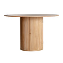 Mesa de comedor redonda SKAGEN de madera natural japandi