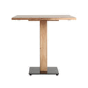 Mesa de bar de madera de acacia en color marrón claro GORTVA 80x80 cm
