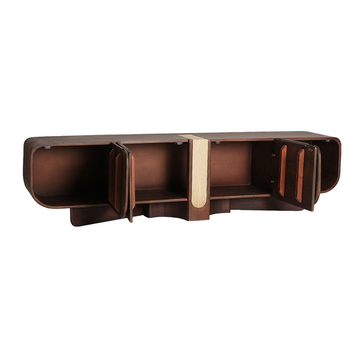 Mueble de TV de madera de mango en color marrón BRAINE