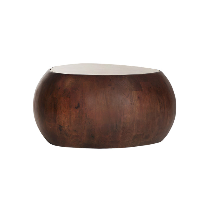Mesa de centro de madera de mango en color marrón BRAINE