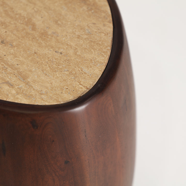 Mesa auxiliar de madera de mango en color marrón BRAINE