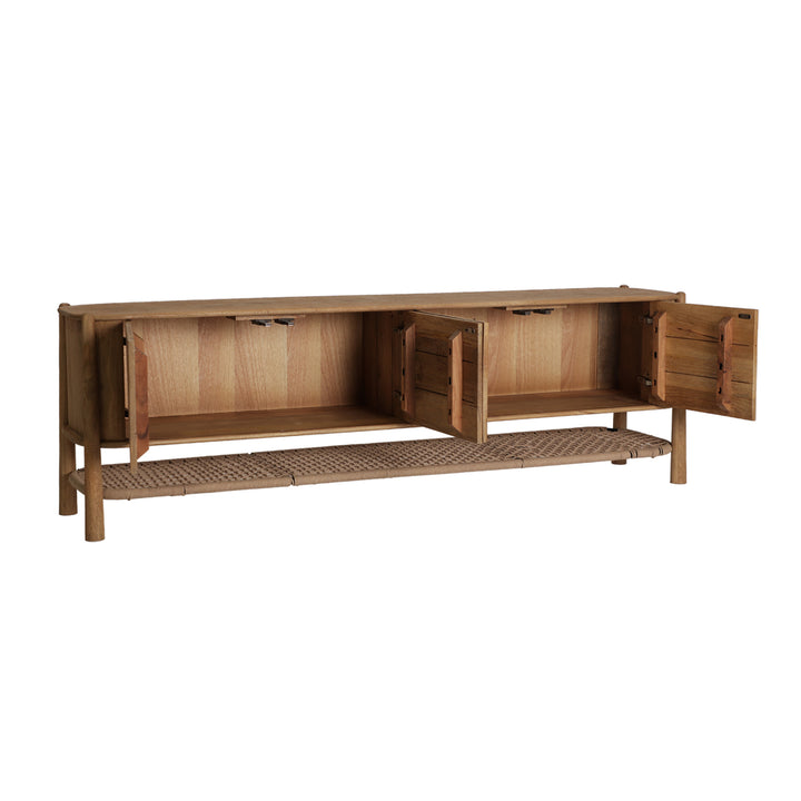 Mueble de TV de madera de mango en color marrón claro CROUY