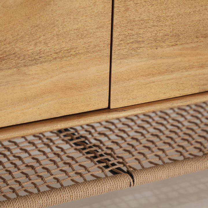 Mueble de TV de madera de mango en color marrón claro CROUY