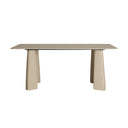 Mesa de comedor de piedra sinterizada en color blanco roto LATKY 180x90 cm