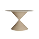 Mesa de comedor de piedra sinterizada en color blanco roto LATKY 120x120 cm